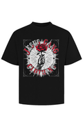 Mens Cropped Jesus Gang Red Rose Tee